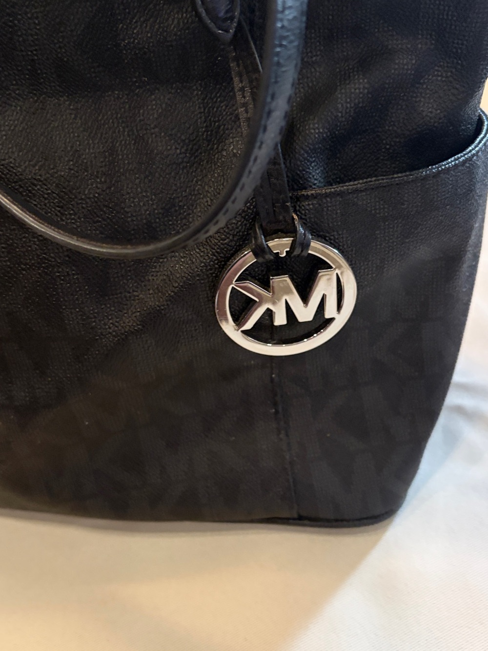 Michael Kors Black Logo Charm Tote
